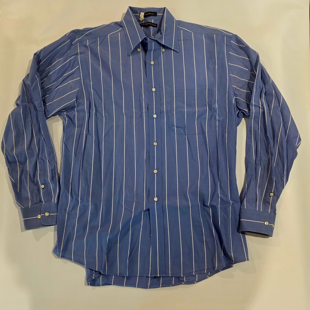 Tommy Hilfiger Blue Striped Dress Shirt